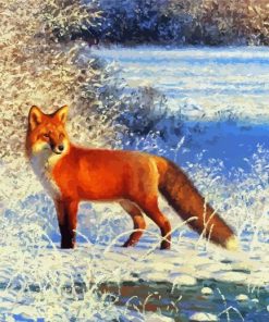 Fox In Snow paint by number