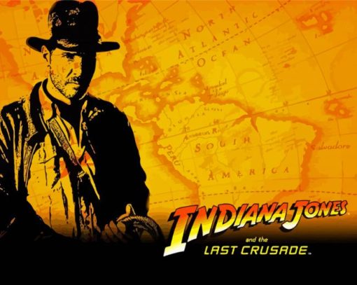 Indiana Jones And The Last Crusade Illustration Poster paint by number