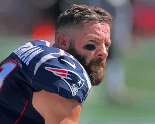 Julian Edelman American Footballer paint by number