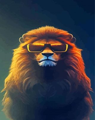 Lion With Glasses paint by number