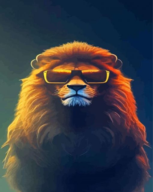 Lion With Glasses paint by number