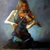 Lonely Girl Playing Violin paint by number