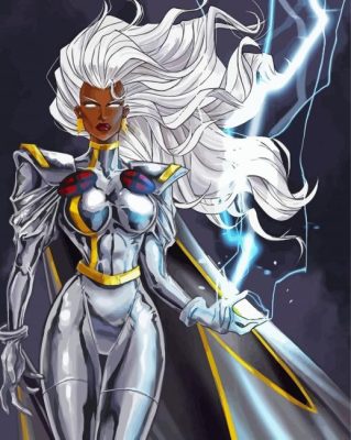 Powerful Storm From X Men paint by number