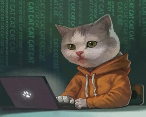 Programmer Cat paint by number