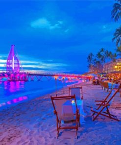 Puerto Vallarta Los Muertos Beach Pier Paint by number