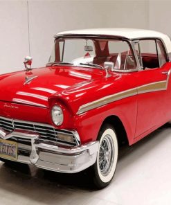 Red 1957 Ford Fairlane paint by number