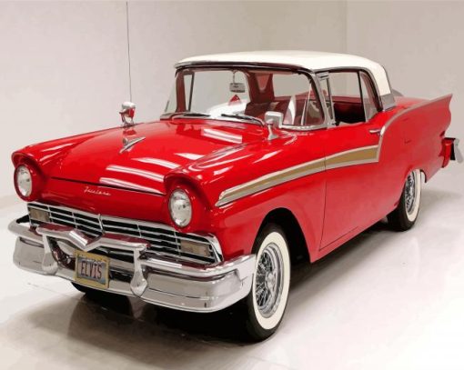 Red 1957 Ford Fairlane paint by number