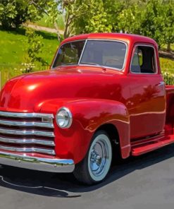 Red 51 Chevy Truck paint by number