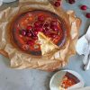 San Sebastian Cheesecake With Cherries paint by number