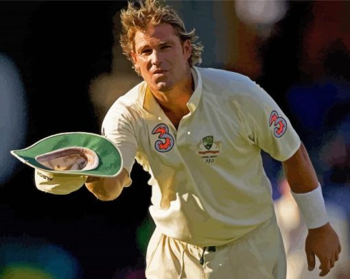 The Australian Cricketer Shane Warne paint by number