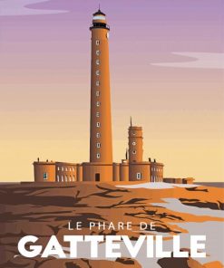 The Gatteville Lighthouse Poster paint by number