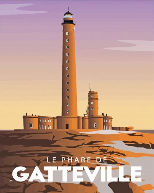 The Gatteville Lighthouse Poster paint by number