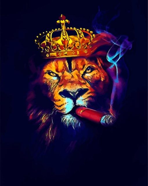 The Smoking Lion paint by number