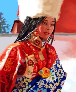 Tibet Girl Art paint by number