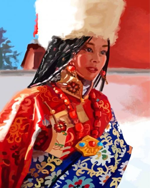 Tibet Girl Art paint by number