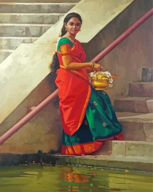 Traditional Girl paint by number