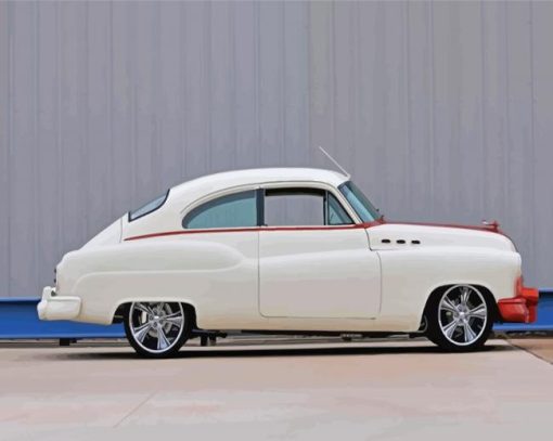 White Buick 1950 Hot Rod paint by number