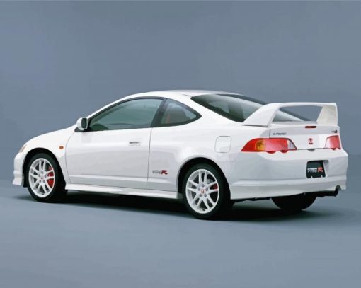 White Honda Integra Car paint by number