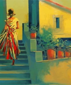 Woman On Stairs Art paint by number