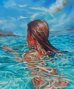 Woman Swimming In Pool Monika Luniak paint by number