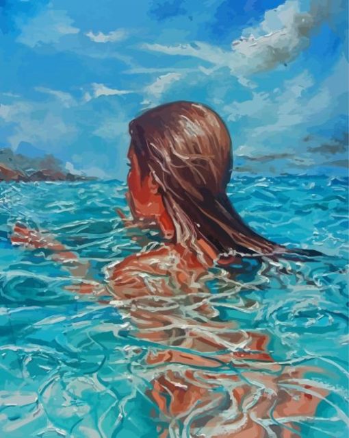 Woman Swimming In Pool Monika Luniak paint by number