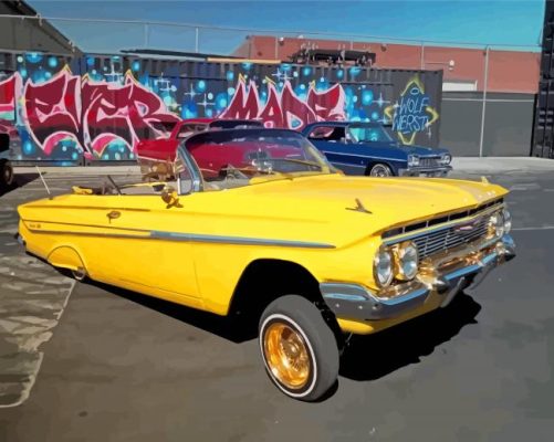 Yellow Low Rider Car Paint by number