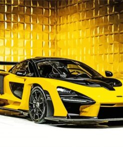 Yellow Mclaren Senna paint by number