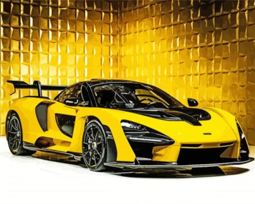 Yellow Mclaren Senna paint by number