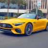 Yellow Mercedes Sl Paint by number