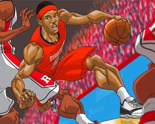 Basketball Cartoon paint by number