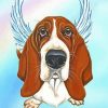 Basset Hound Dog Angel paint by number