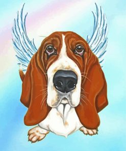 Basset Hound Dog Angel paint by number