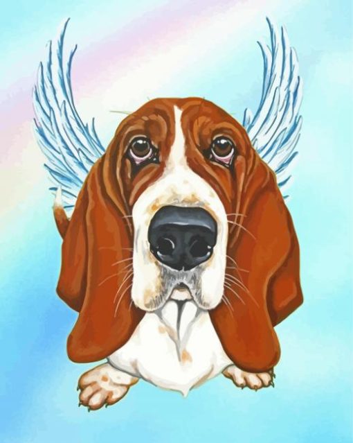 Basset Hound Dog Angel paint by number