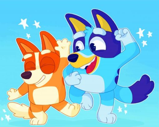 Bingo And Bluey Friends paint by number