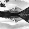 Black And White Mt Hood Lost Lake paint by number