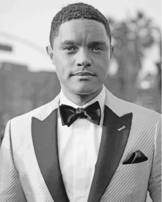 Black And White Trevor Noah Comedian paint by number