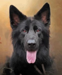 Black German Shepherd Head paint by number