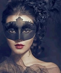 Black Masquerade Lady Paint by number