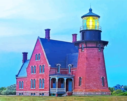 Block Lighthouse Island paint by number