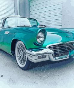 Blue Green 57 Thunderbird Car paint by number