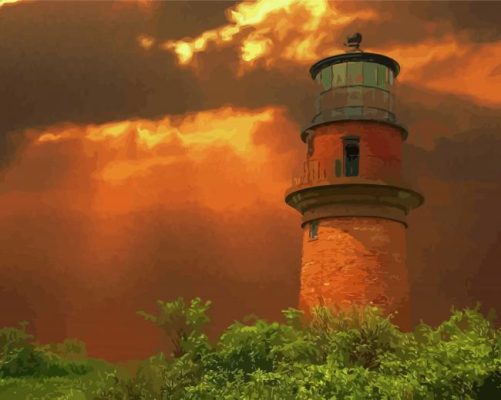 Brick Lighthouse Art paint by number