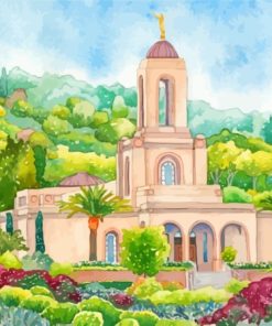 California Newport Beach Temple Art paint by number