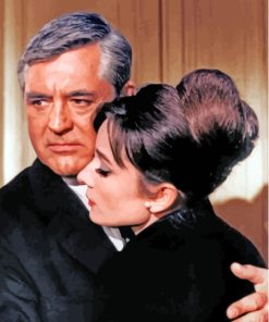 Cary Grant And Audrey Hepburn Charade Movie paint by number