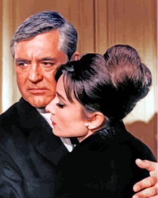 Cary Grant And Audrey Hepburn Charade Movie paint by number