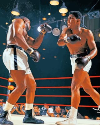 Cassius Clay Vs Sonny Liston Combat paint by number