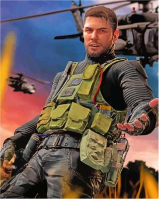 Chris Redfield Video Game paint by number