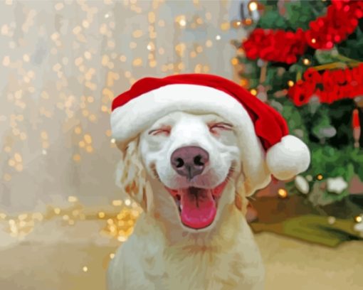 Christmas Dog paint by number