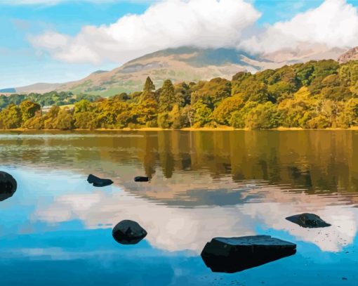 Coniston Water National Park paint by number