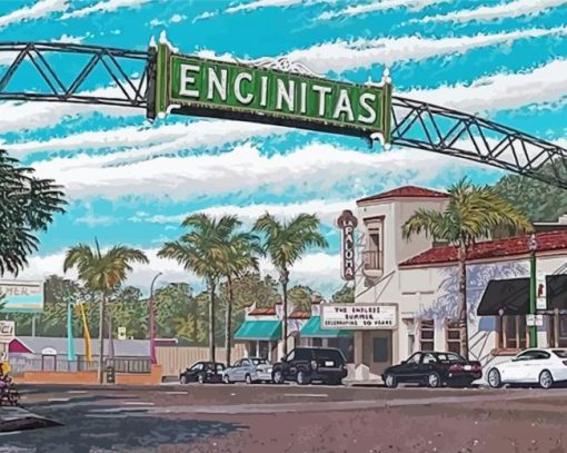 Encinitas City California paint by number