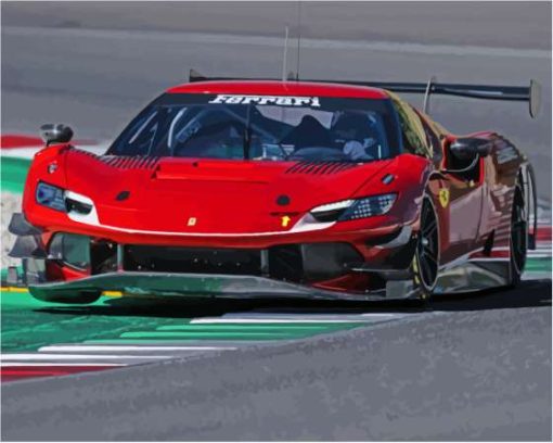 Ferrari 488 GT3 Red Car Paint by number